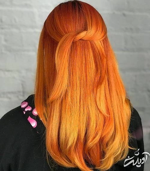 رنگ مو نارنجی مسی هایلایت مسی